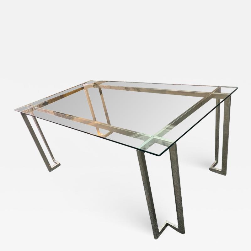  Pace Collection MODERNIST SQUARE TUBULAR DINING TABLE BY PACE