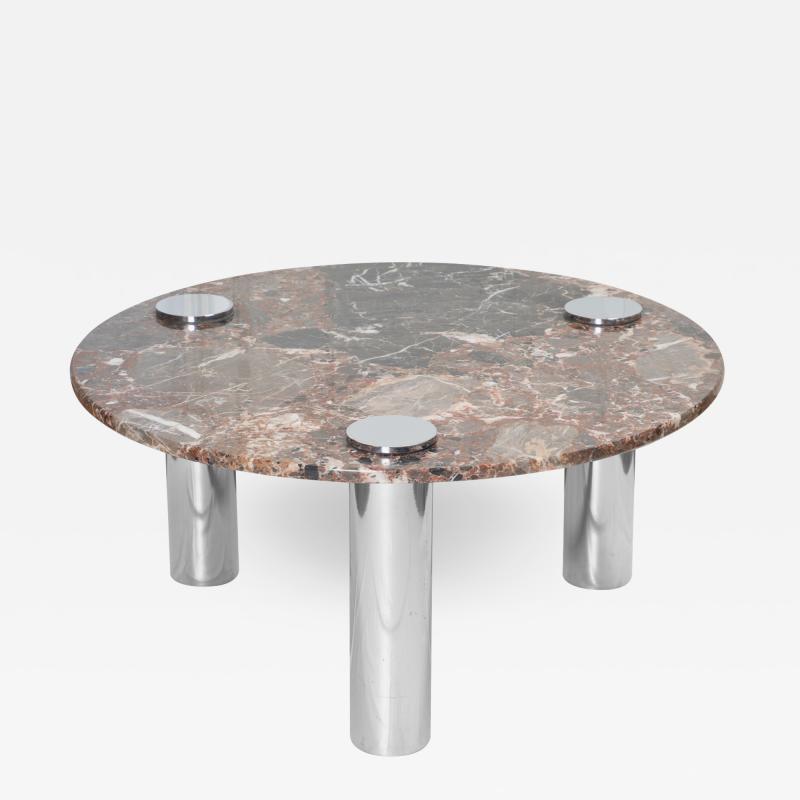  Pace Collection Marble Chrome Cocktail Table in the Style of Leon Rosen for Pace Collection