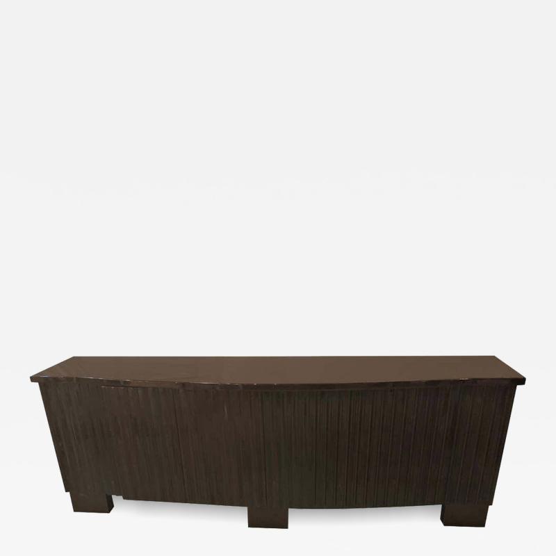  Pace Collection Palatial Pace Collection Wavy Front Mahogany Lacquered Credenza or Sideboard