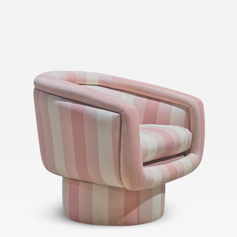  Pace Collection Pink PACE Collection Swivel Lounge Chair 1970