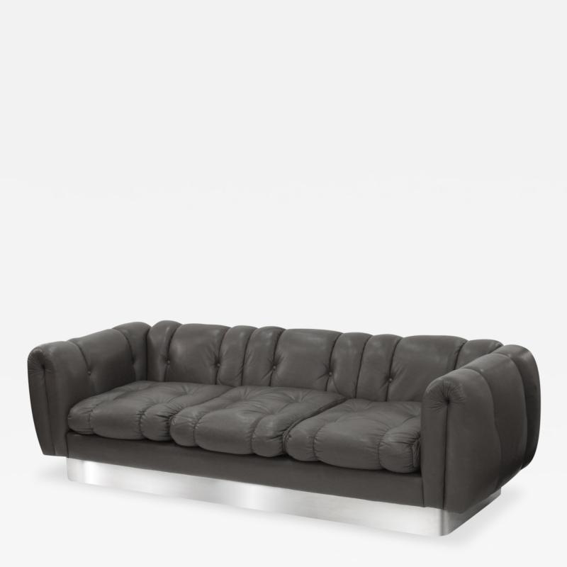  Pace Collection Sofa with Steel Base Attributed to Pace Collection
