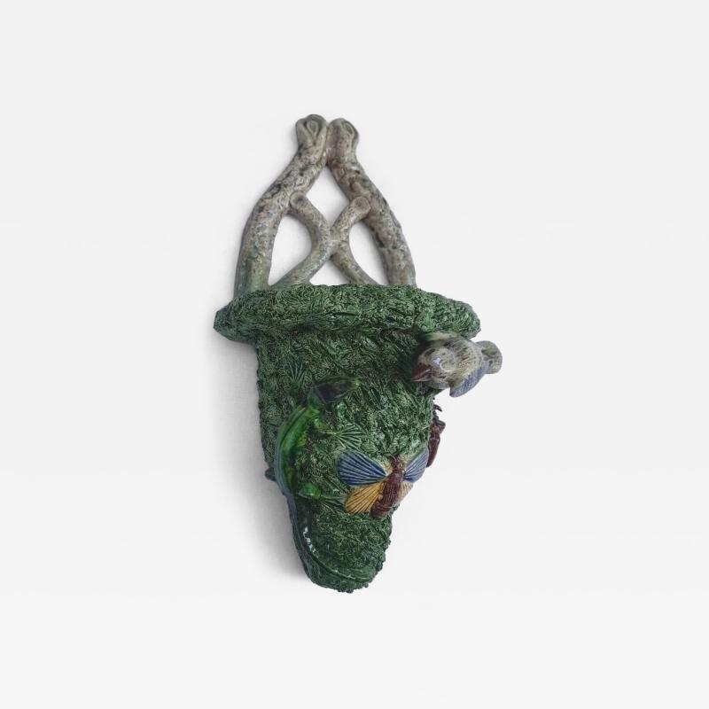  Palissy Ware Palissy Majolica Palissy Majolica portuguese wall planter possibly from Mafra