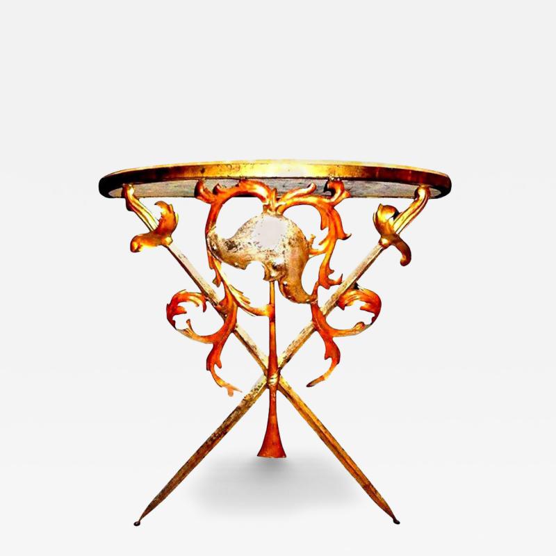  Palladio Italian Wrought Iron and Marble Console Table