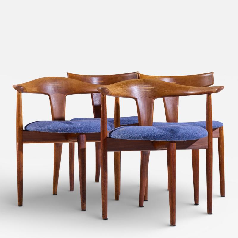  Palle Petersen Erik Andersen E Andersen P Pedersen for Randers M belfabrik Danish Dining Chairs Set of 4