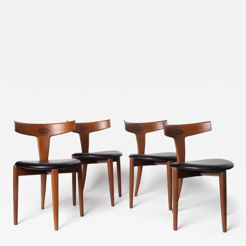 Palle Petersen Erik Andersen Rare Set of 4 Teak Dining Chairs by Palle Petersen Erik Andersen Denmark