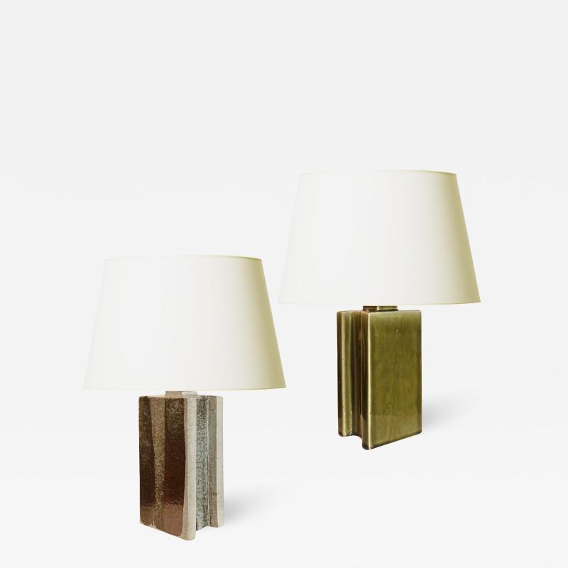  Palshus Duo of Brutalist Style Table Lamps by Palshus