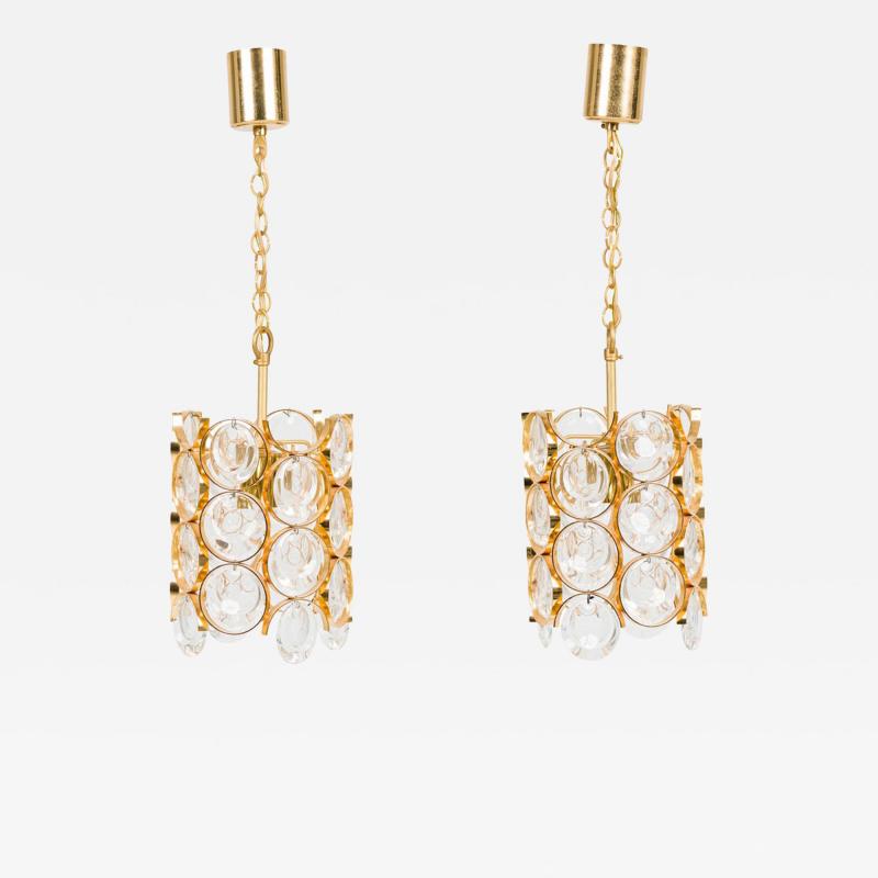  Palwa Pair of Palwa Continental Mid Century Cylindrical Pendants