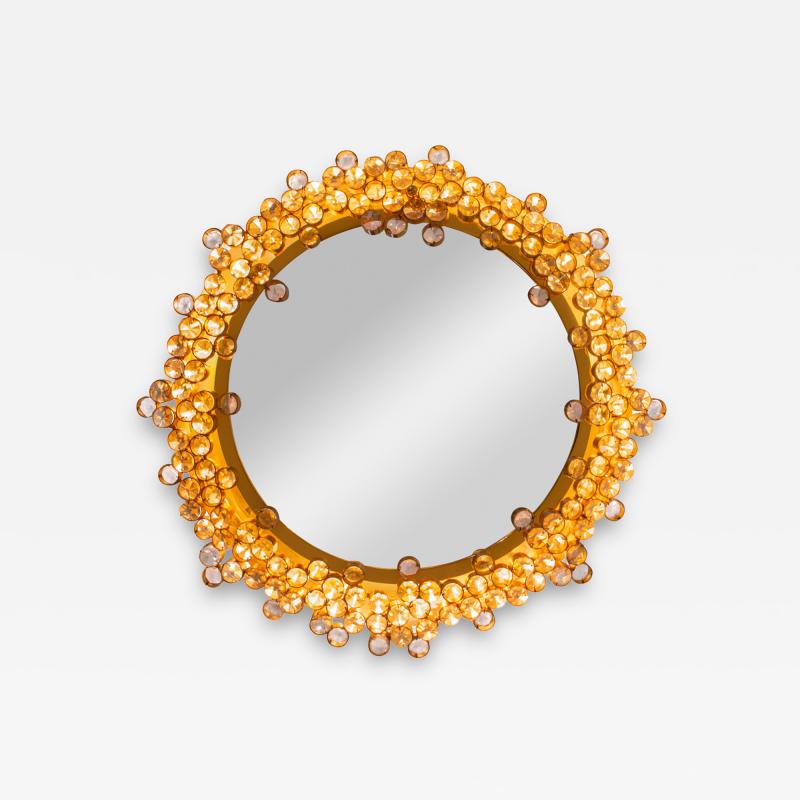  Palwa Palme Walter Stunning Illuminating Mirror with Faceted Crystals 1960s