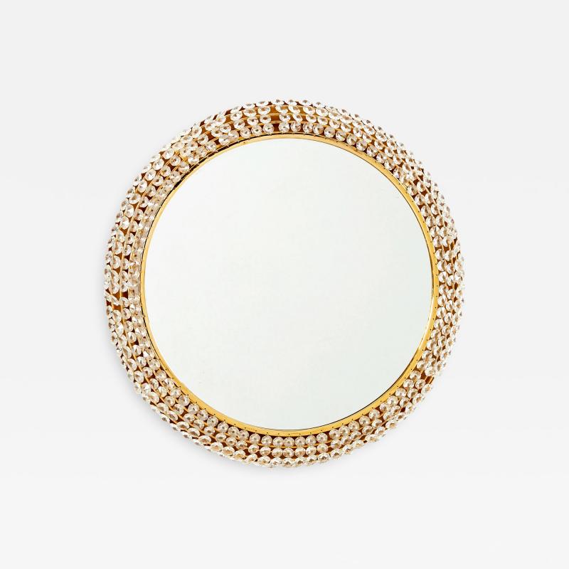  Palwa Palwa Back Lit Gilded Brass Mirror with Crystals