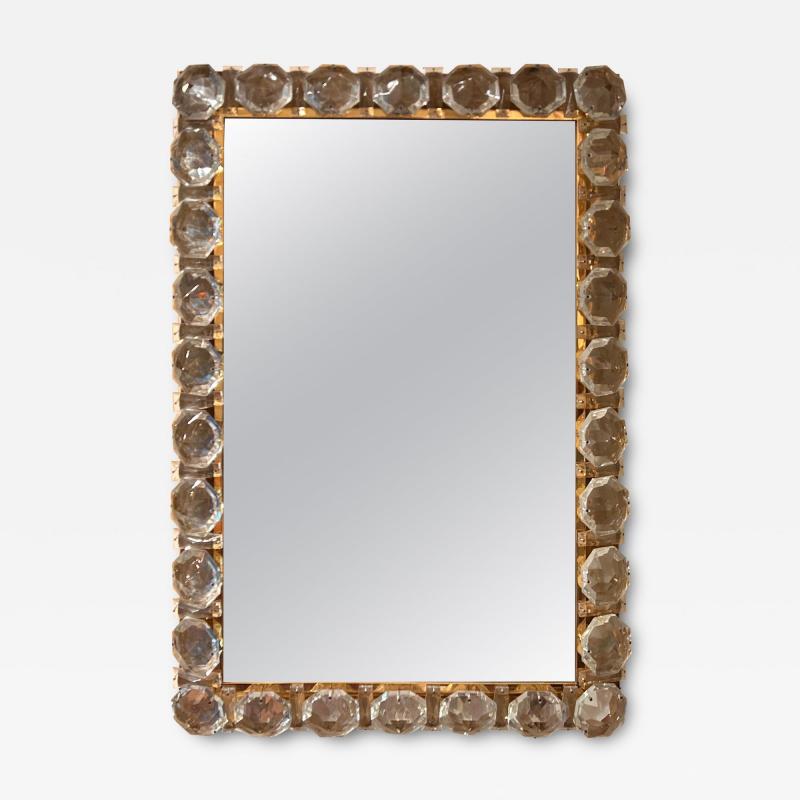  Palwa Vintage Brass And Crystal Mirror By Palwa