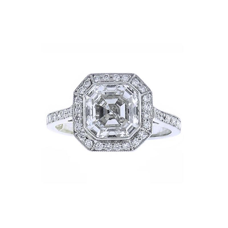  Pampillonia Asscher Cut Diamond Ring