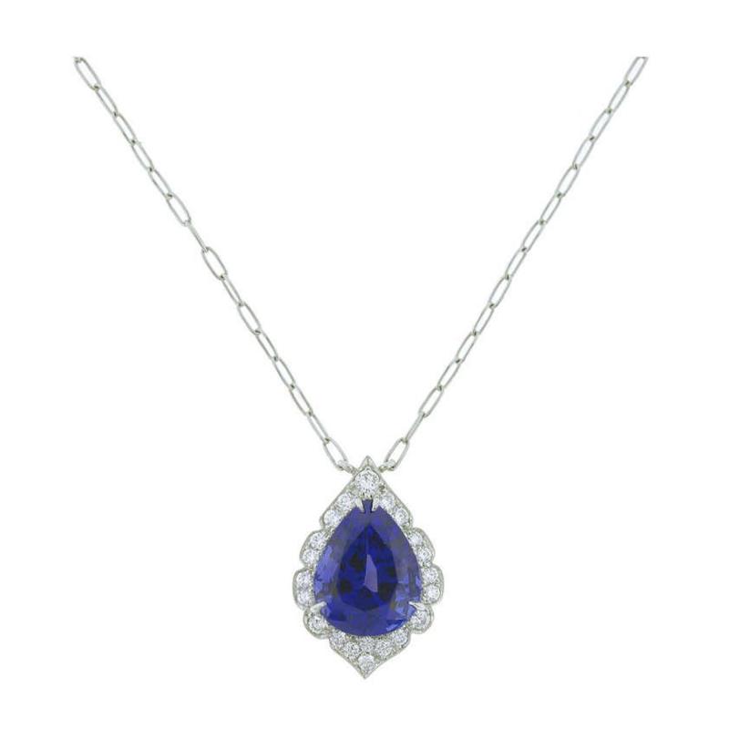  Pampillonia Handmade Pampillonia Jewelers Tanzanite and Diamond Necklace