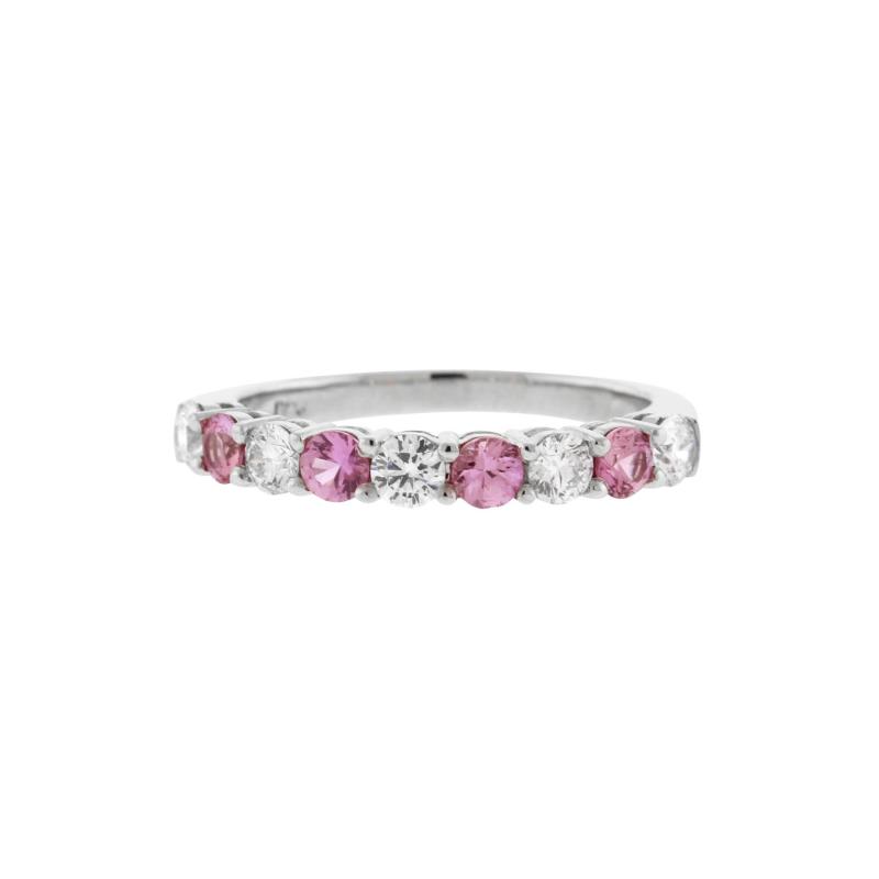  Pampillonia Pink Sapphire and Diamond Alternating Band