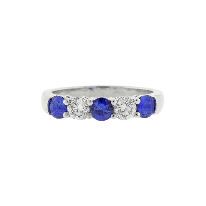  Pampillonia SAPPHIRE AND DIAMOND BAND RING BY PAMPILLONIA