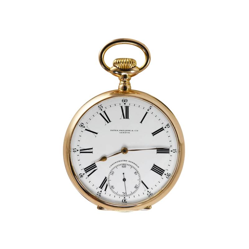  Patek Philippe Co 18K Yellow Gold Patek Philippe Chronometer Gondolo Pocket Watch