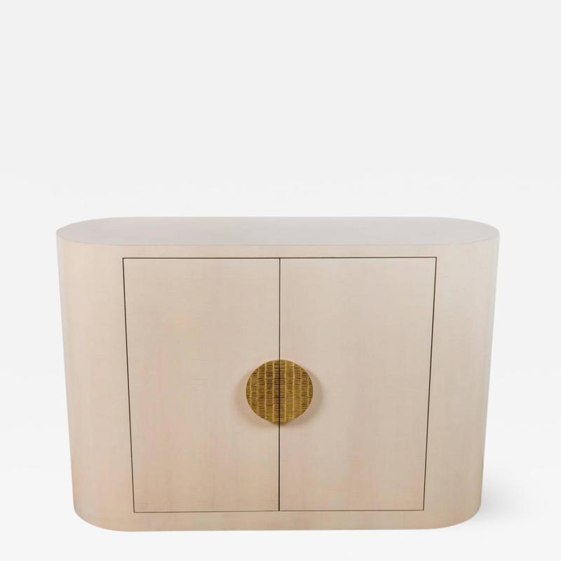  Paul Marra Design Italian Inspired 1970s Style Rounded Two Door Cabinet