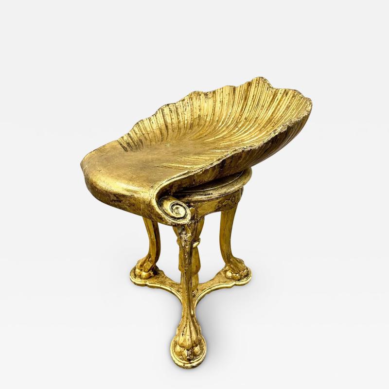  Pauly Co 19th Century Grotto Fantasy Stool Swivel Italian Gilt Gold CIE Pauly Manner