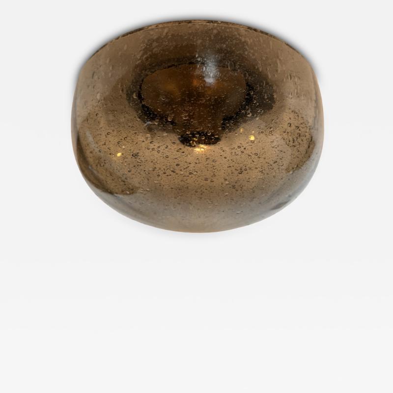  Peill Putzler 1960s Peill and Putzler Smoked Glass German Mid Century Flush Lamp