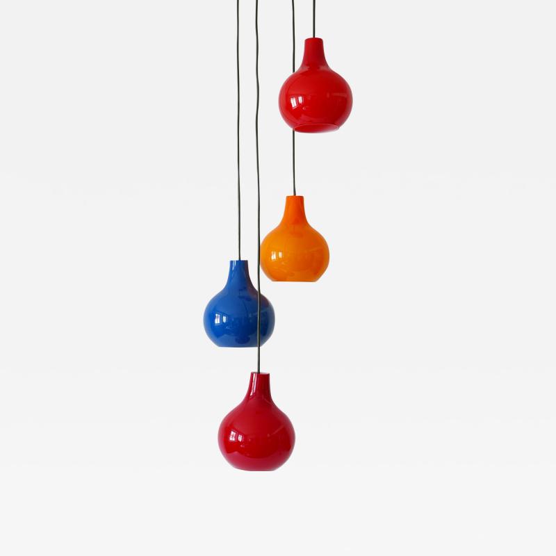  Peill Putzler Amazing Four Flamed Cascading Pendant Lamp by Peill Putzler Germany 1970s