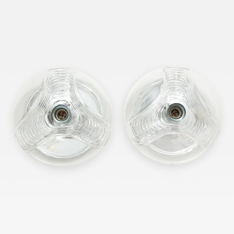  Peill Putzler Pair of Extra Large Peill Putzler Wave Lights Sconces