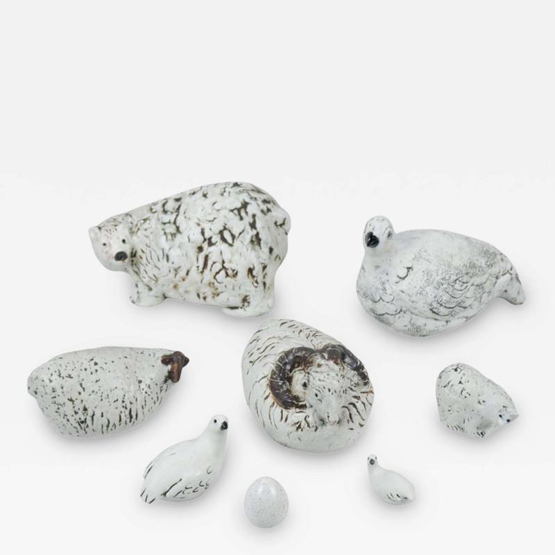  Pentik A Set of Ceramic Animal Figurines by Henrik Allert for Pentik 1980s