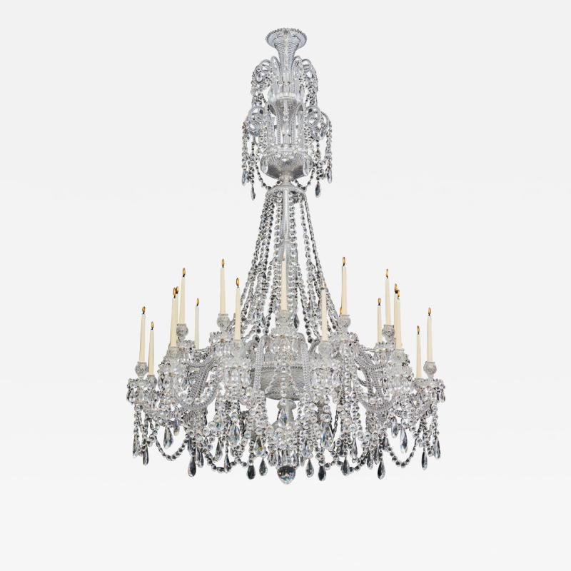  Perry Co A LARGE TWENTY FOUR LIGHT CUT GLASS VICTORIAN CHANDELIER BY PERRY CO LONDON