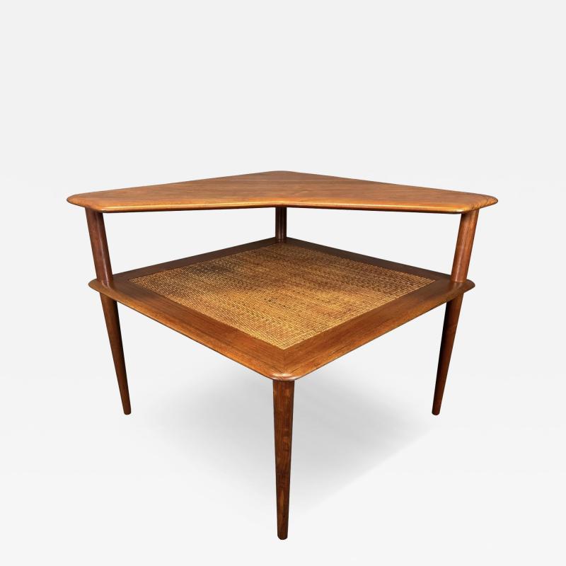  Peter Hvidt Orla M lgaard Nielsen Vintage Danish Mid Century Modern Teak Minerva Corner Table by Peter Hvidt