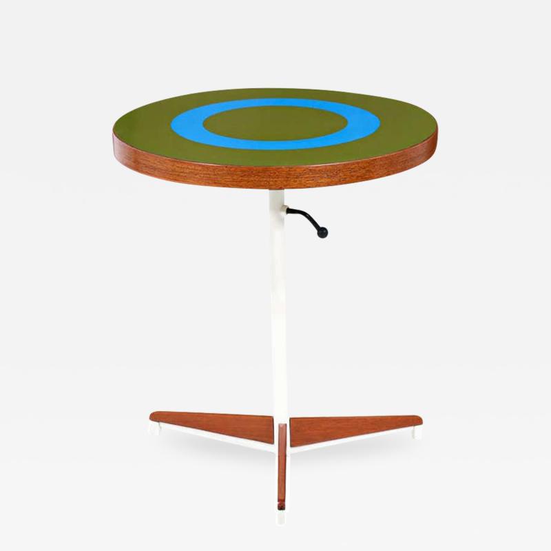  Peter Pepper Products Vintage Adjustable Tripod Teak Side Table by Petter Pepper Products