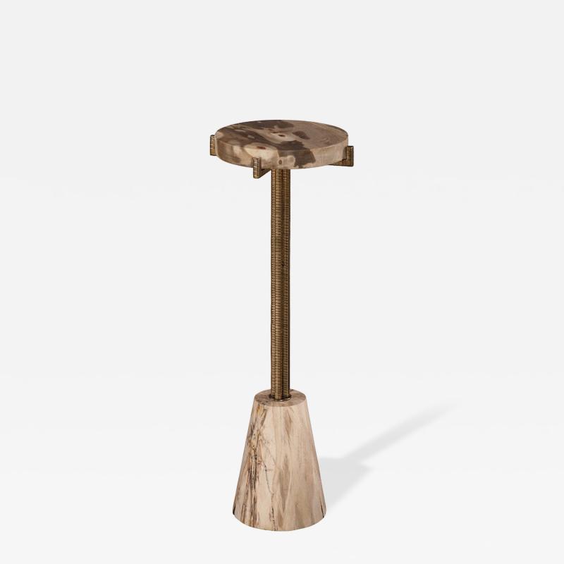  Pfeifer Studio Minerva Petrified Wood Drink Table