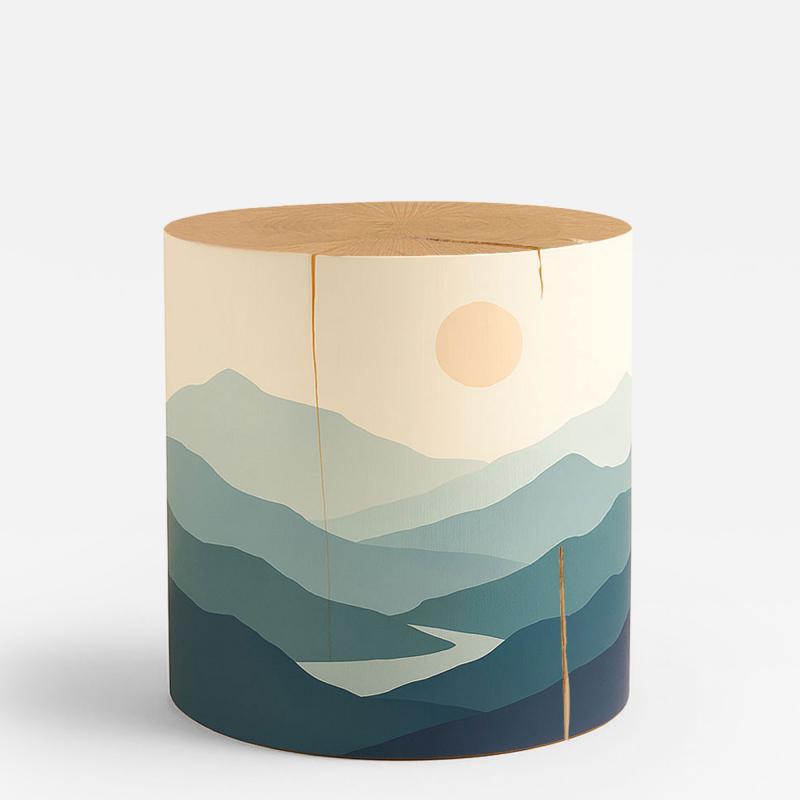  Pfeifer Studio Valle Sereno Hand Painted Log Table