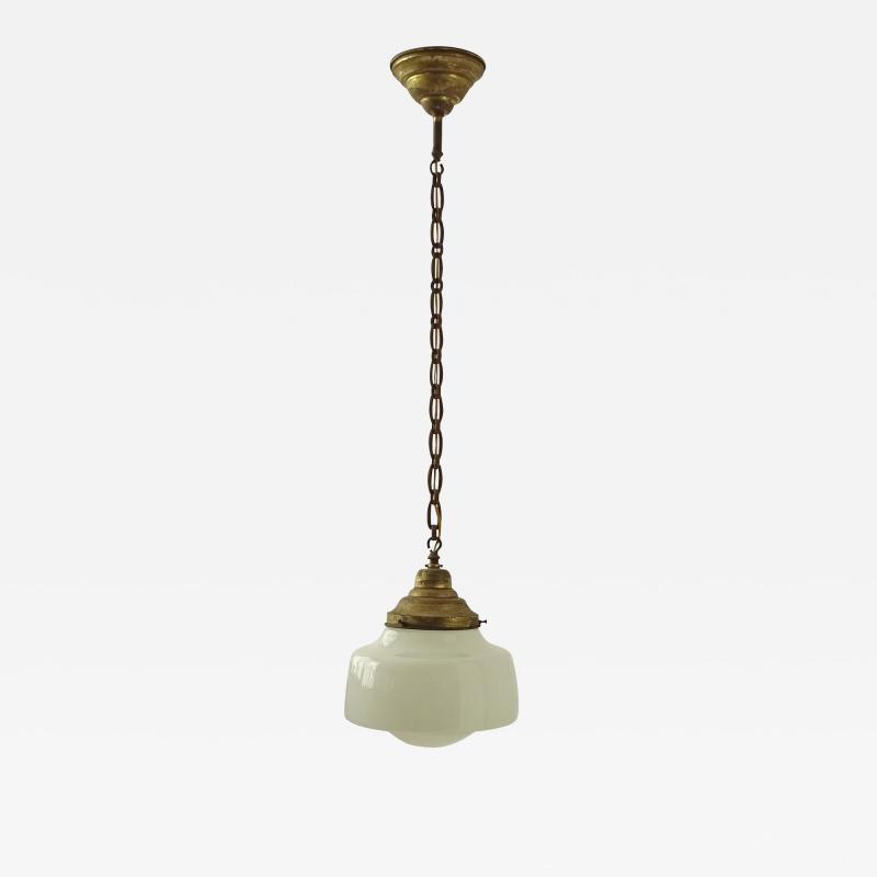  Philips 1930s Philips opaline glass and brass pendant