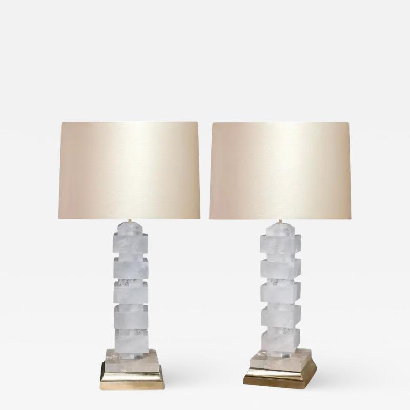  Phoenix Gallery Bespoke Block Form Rock Crystal Lamps by Phoenix