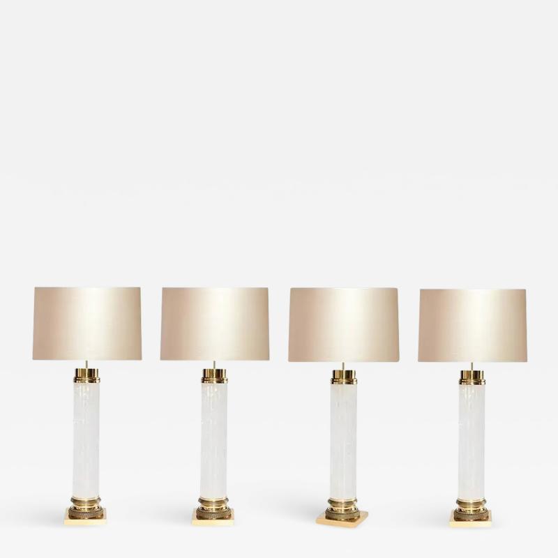  Phoenix Gallery Bespoke Group of Four Column Form Rock Crystal Lamps by Phoenix