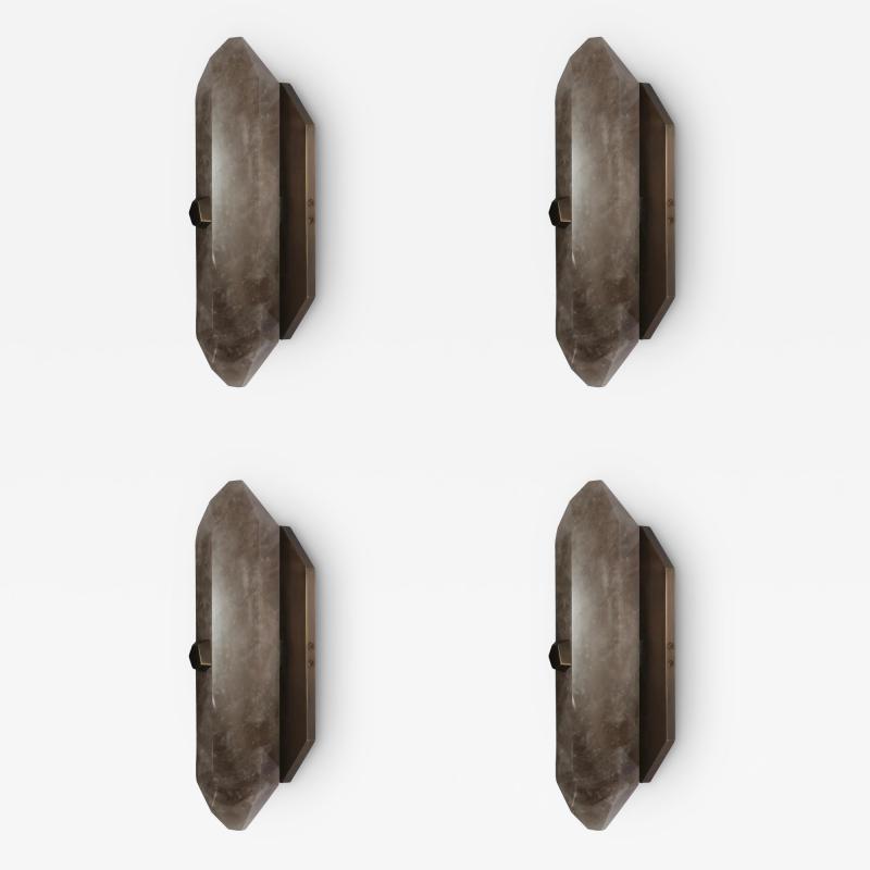  Phoenix Gallery Bespoke Group of Four DWB Rock Crystal Sconces by Phoenix