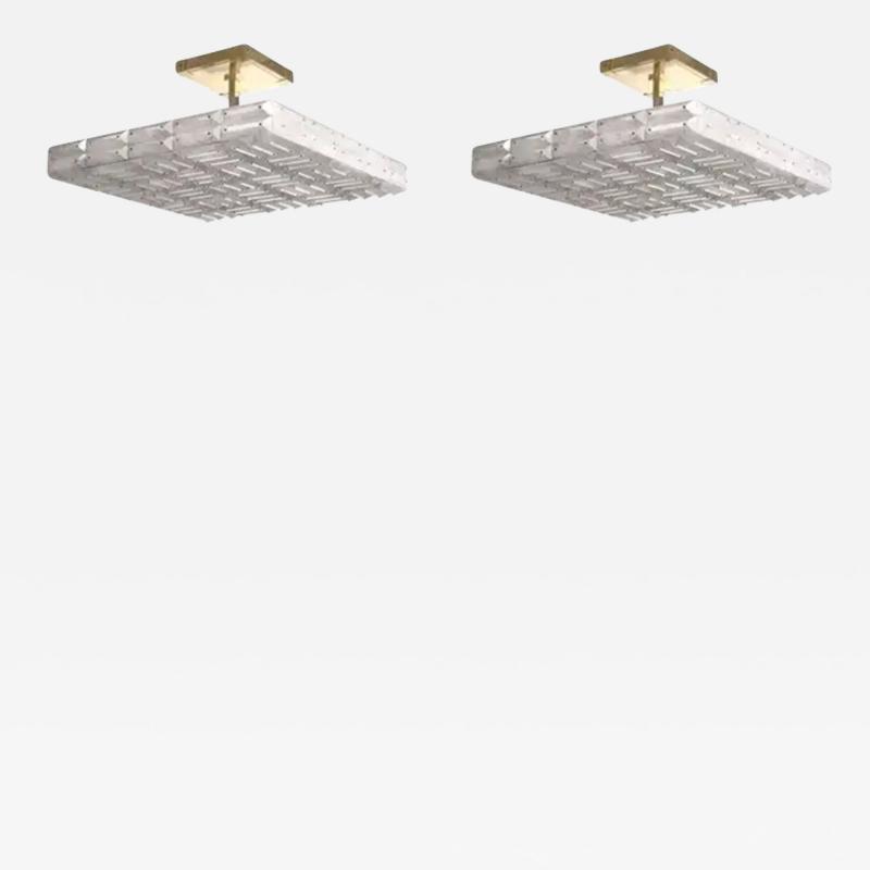  Phoenix Gallery Bespoke MPR25 Rock Crystal Semi Flushmounts by Phoenix