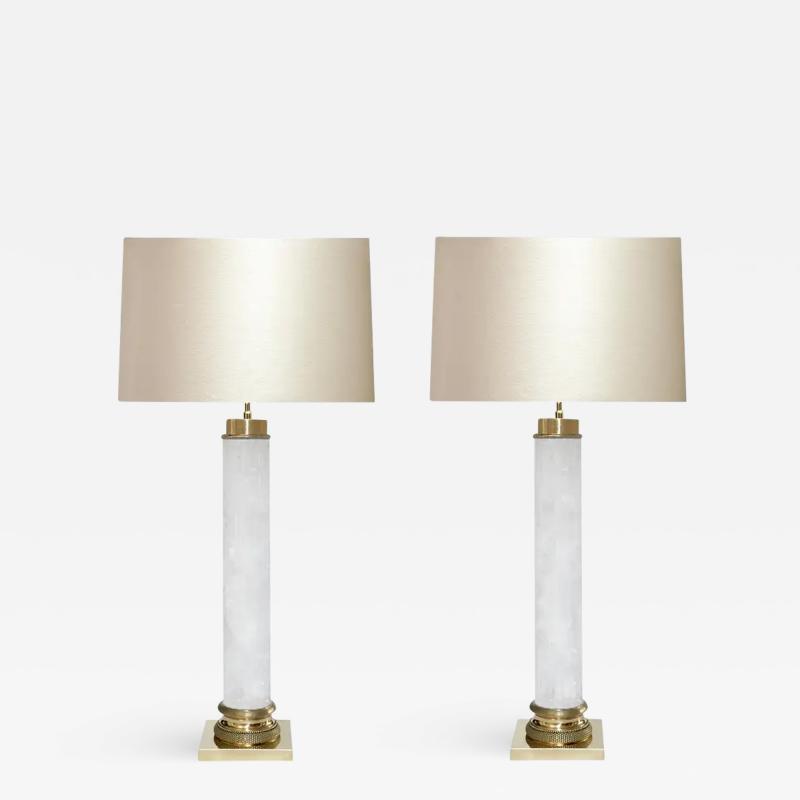  Phoenix Gallery Bespoke Ormolu Mounted Column Style Rock Crystal Lamps