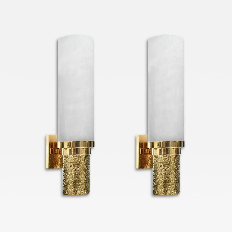  Phoenix Gallery Bespoke Pair of Modern Rock Crystal Quartz Sconces by Phoenix