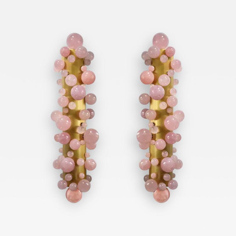  Phoenix Gallery Bespoke Pink Quartz Bubble Sconces by Phoenix