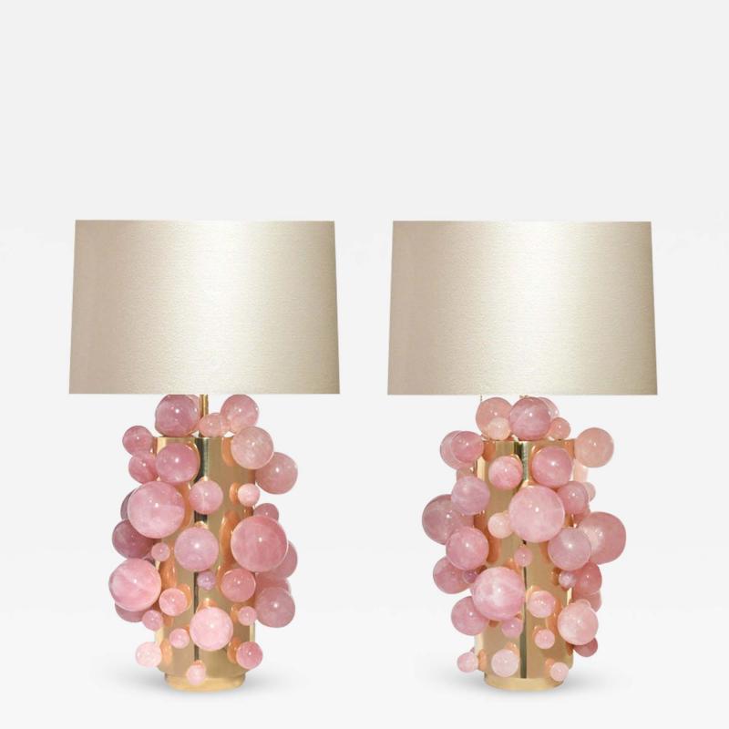  Phoenix Gallery Bespoke Pink Rock Crystal Bubble Lamps by Phoenix