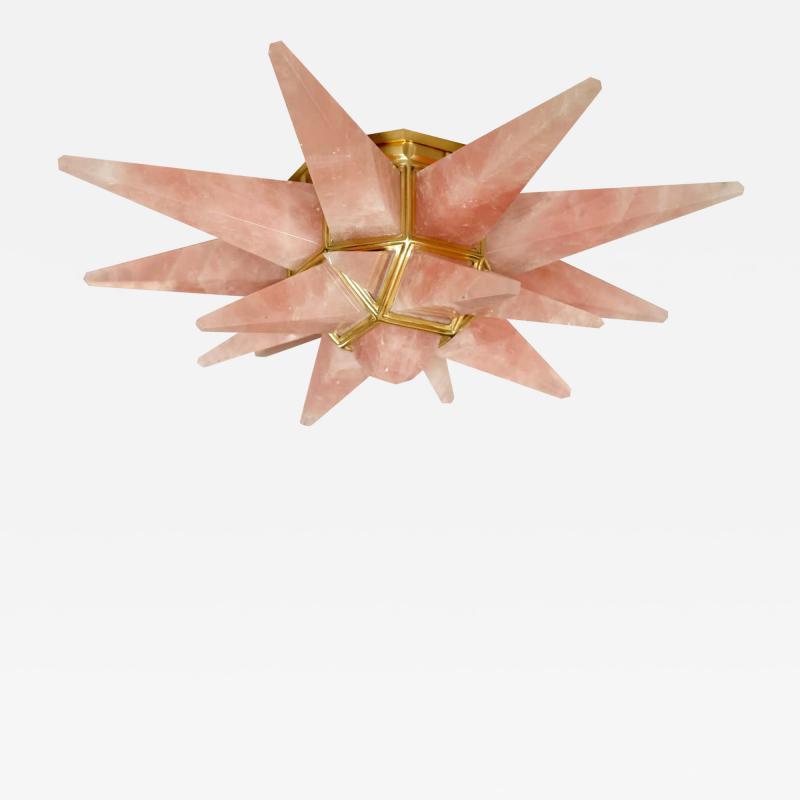  Phoenix Gallery Bespoke Star18 Pink Rock Crystal Flushmount By Phoenix