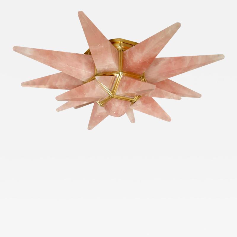  Phoenix Gallery Bespoke Star25 Pink Rock Crystal Flushmount By Phoenix