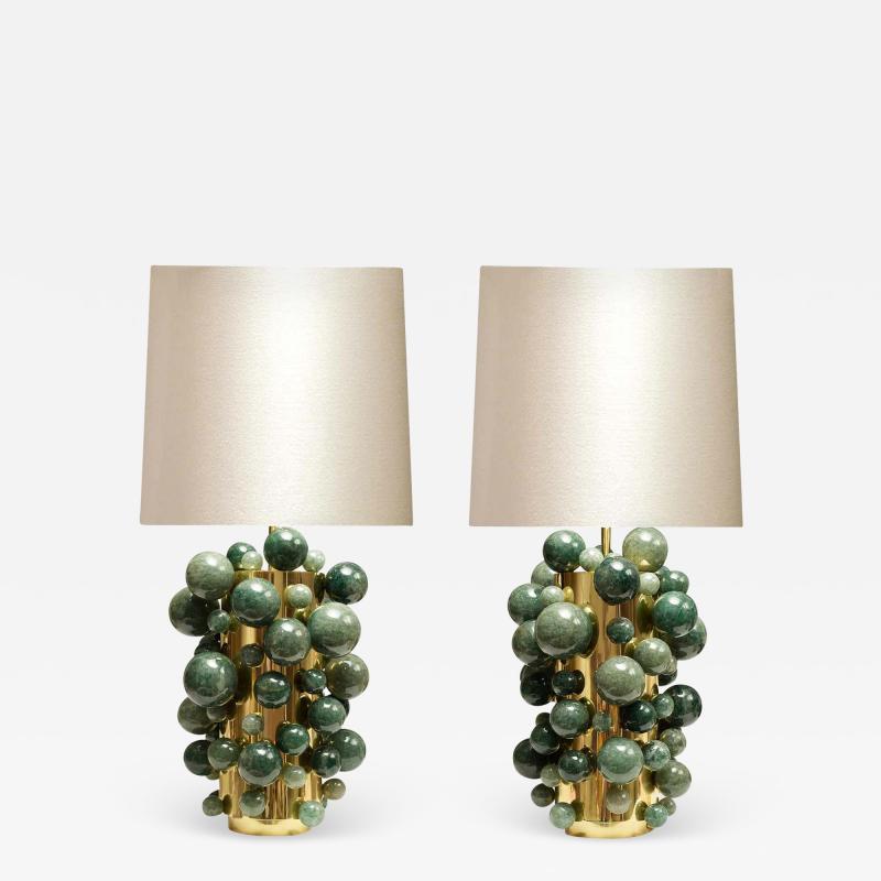  Phoenix Gallery Green Rock Crystal Bubble Lamps by Phoenix