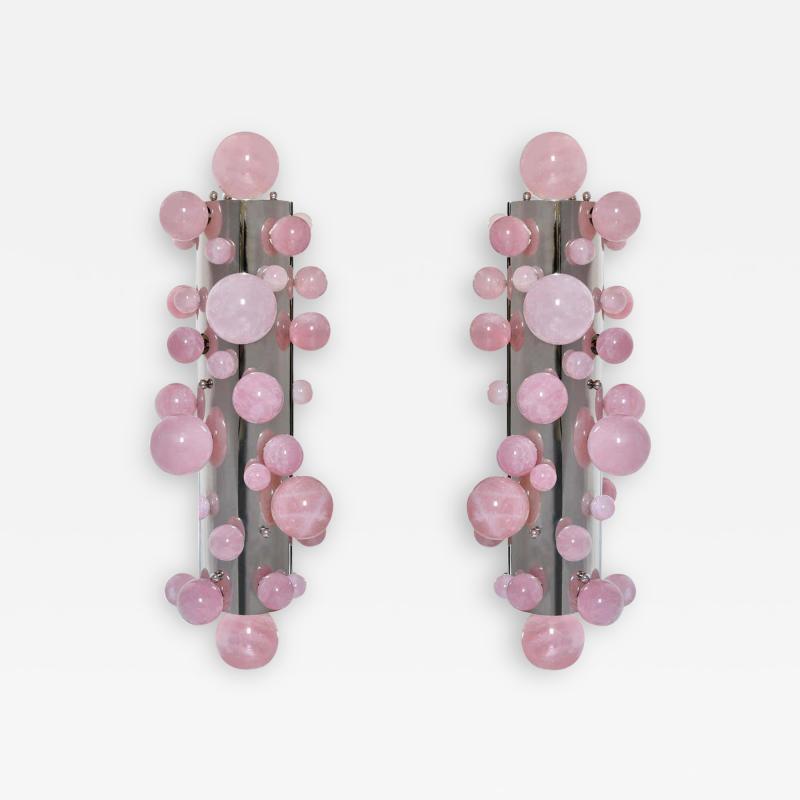  Phoenix Gallery Rose Quartz Bubble II Sconces by Phoenix