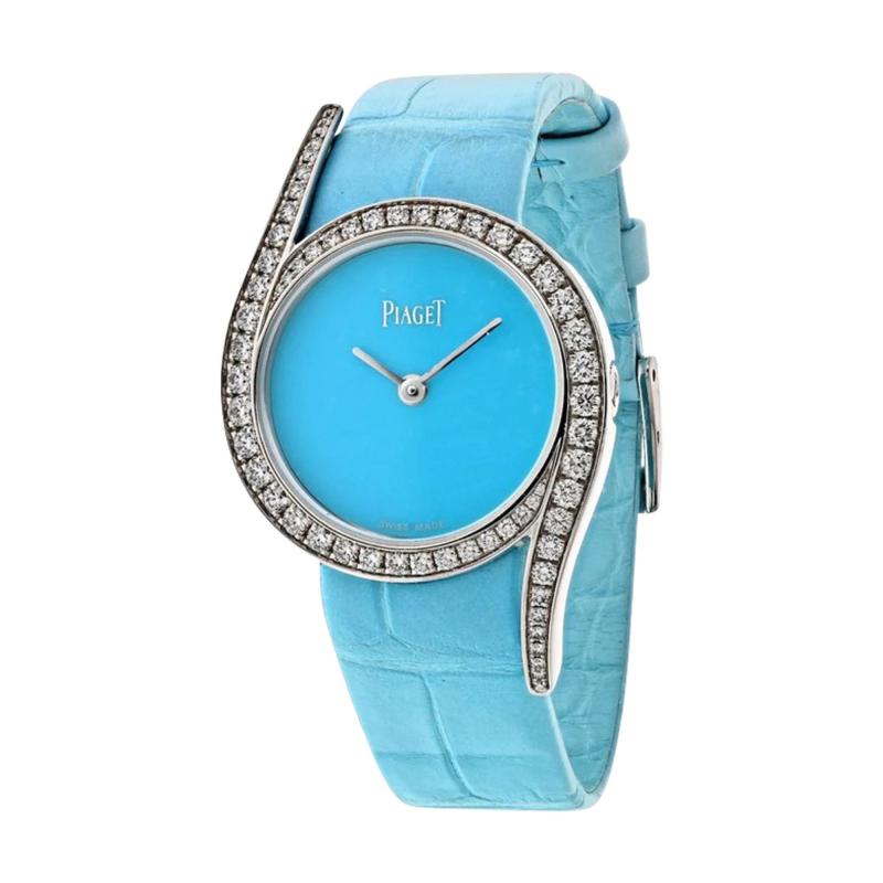  Piaget PIAGET 18K WHITE GOLD LIMELIGHT GALA TURQUOISE 32MM DIAL WATCH