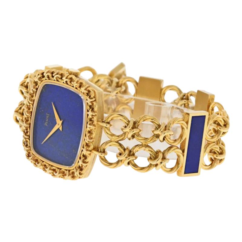  Piaget PIAGET 18K YELLOW GOLD 1970S LAPIS TASSEL WATCH