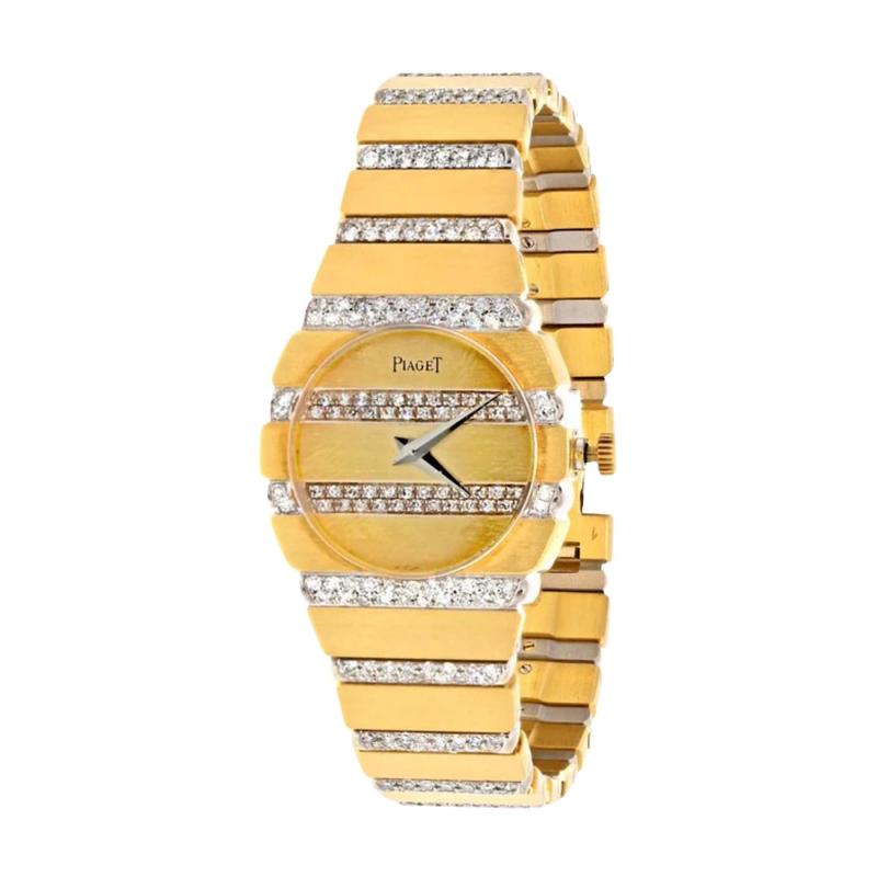  Piaget PIAGET 18K YELLOW GOLD ROUND DIAL DIAMOND POLO WATCH