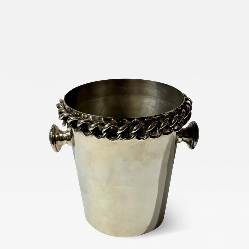  Plata Lappas Silverplate Art Deco Champagne Cooler with Chain Detail by Plata Lappas