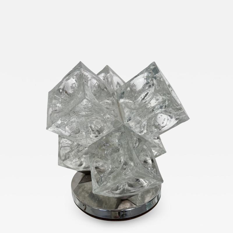  Poliarte Bubble Glass Cube Lamp by Poliarte Italy 1970s