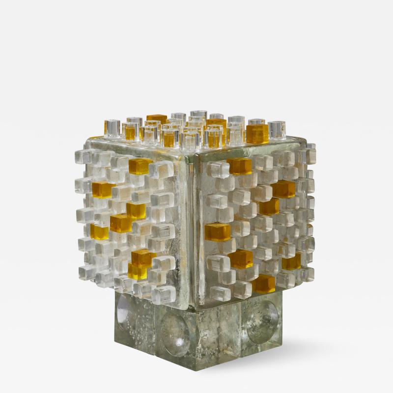  Poliarte Poliarte Cube Table Lamp in Glass and Lucite
