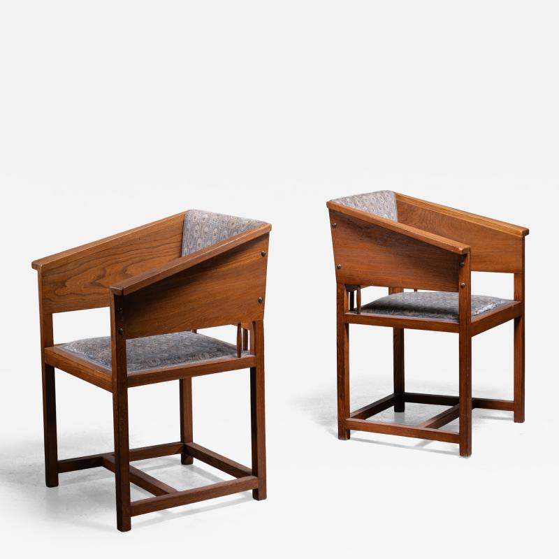  Prag Rudniker Pair Hans Vollmer armrest chairs